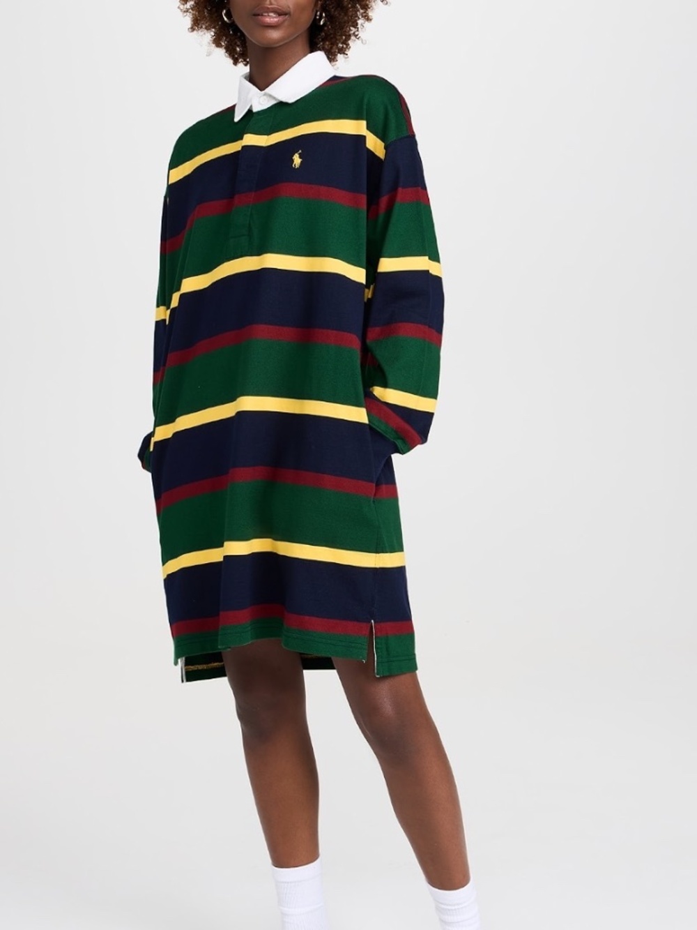 POLO RALPH LAUREN Rugby Dress in Hunter Green Multi Size S